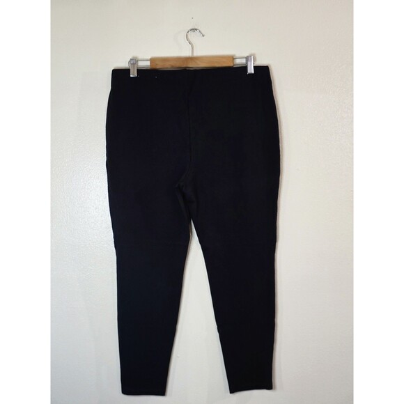 Chicos Ponte Crop Knit Pull On Pants Size 12 High Rise Elastic Waist Black 2 - Picture 5 of 8